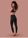 Női bordázott leggings - Fekete